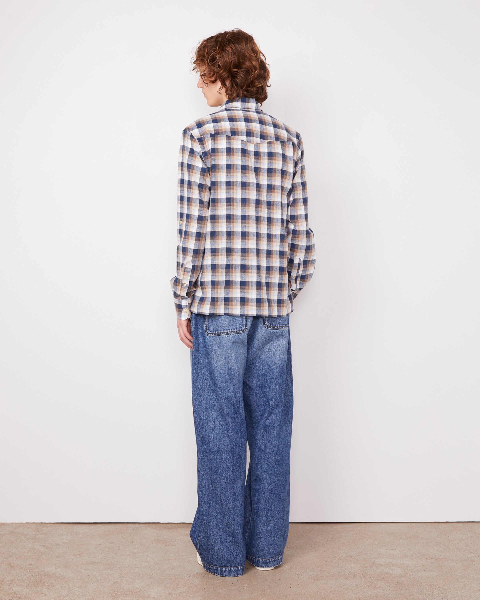 Younes cotton linen check 4 - Image 4