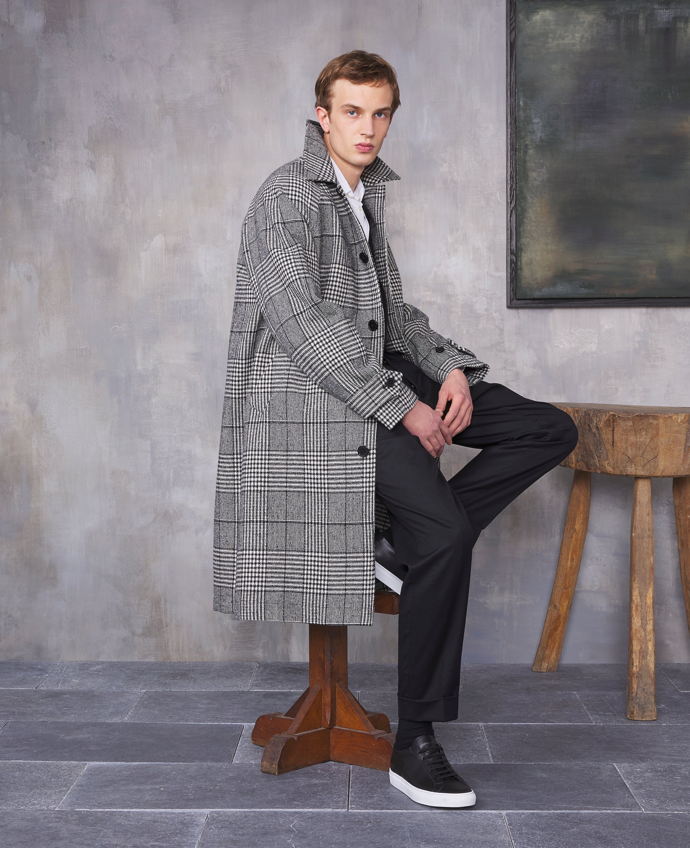 Hudson coat italian prince of wales wool b – Officine Générale