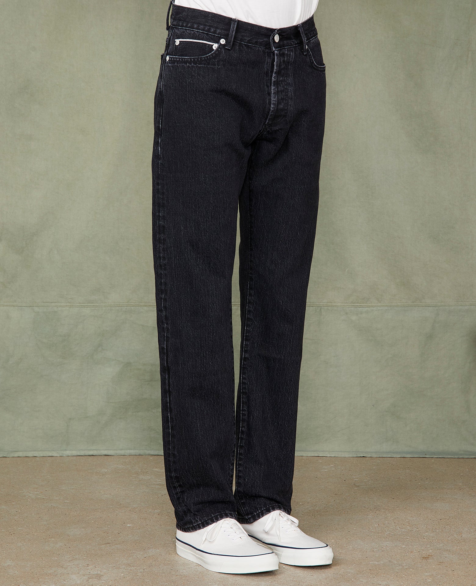 Officine Generale Selvedge Denim Button-Fly Slim-Skinny Jeans Designer outlet Classic