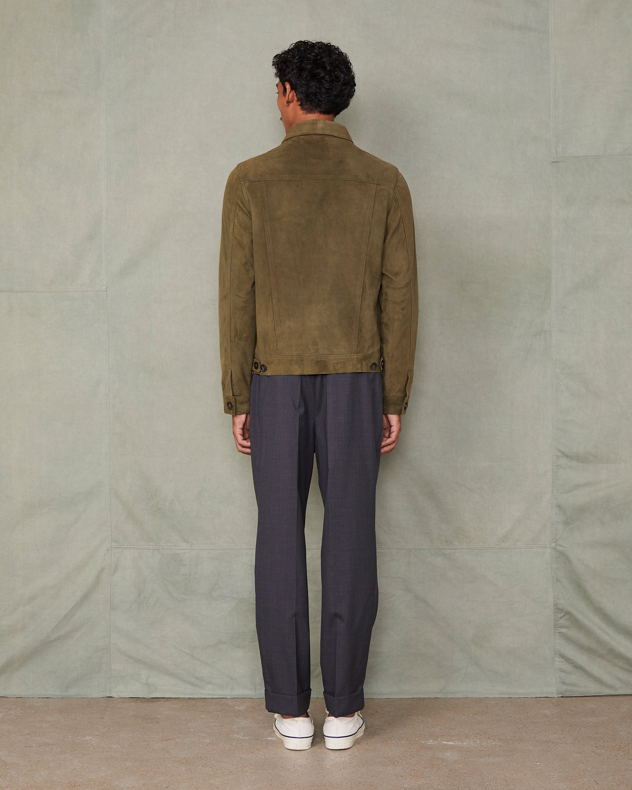 Liam jacket goat leather | olive original – Officine Générale