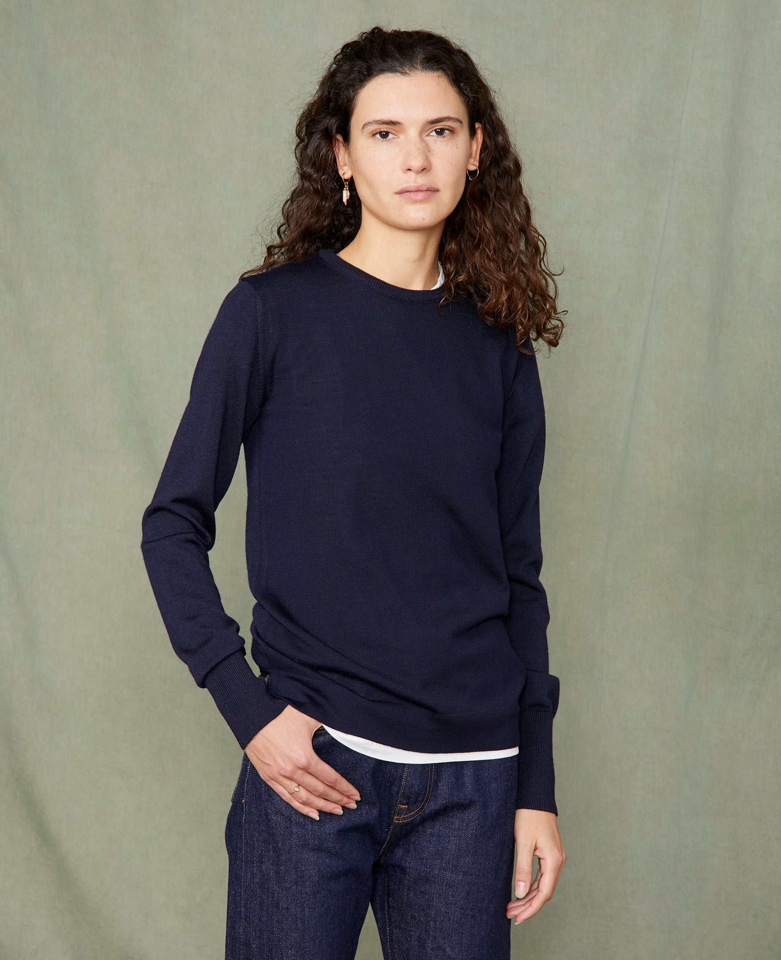 Crew neck sweater italian merino wool – Officine Générale