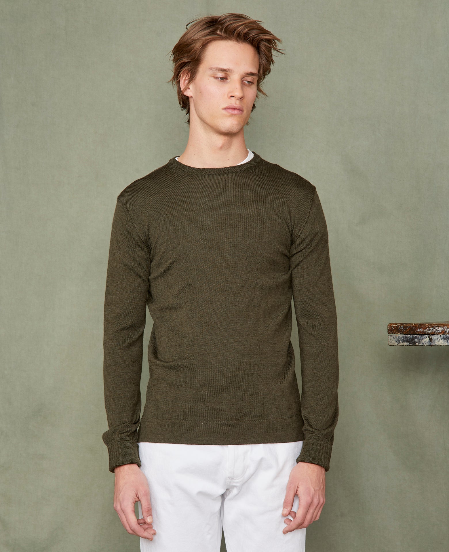 新品　BRIEFING MERINO WOOL CREW NECK KNIT 100% Pure Merino Wool Zegna Baruffa Crewneck Sweater in