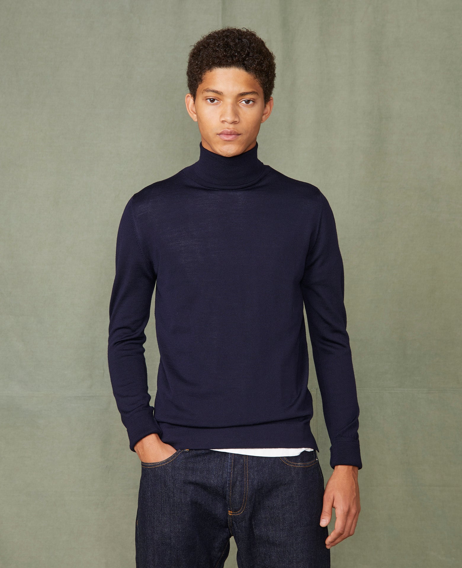 Turtleneck sweater italian merino wool – Officine Générale