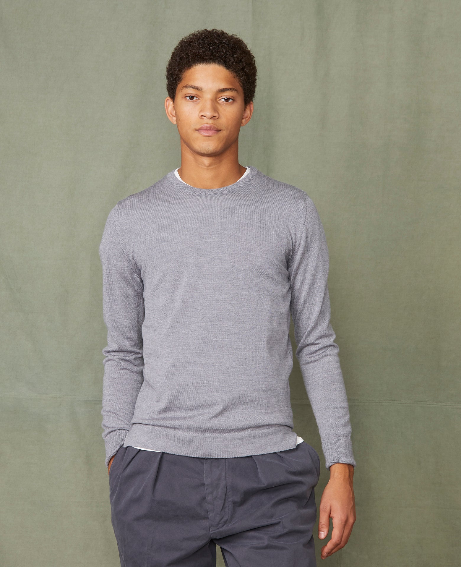 Crew neck sweater italian merino wool – Officine Générale