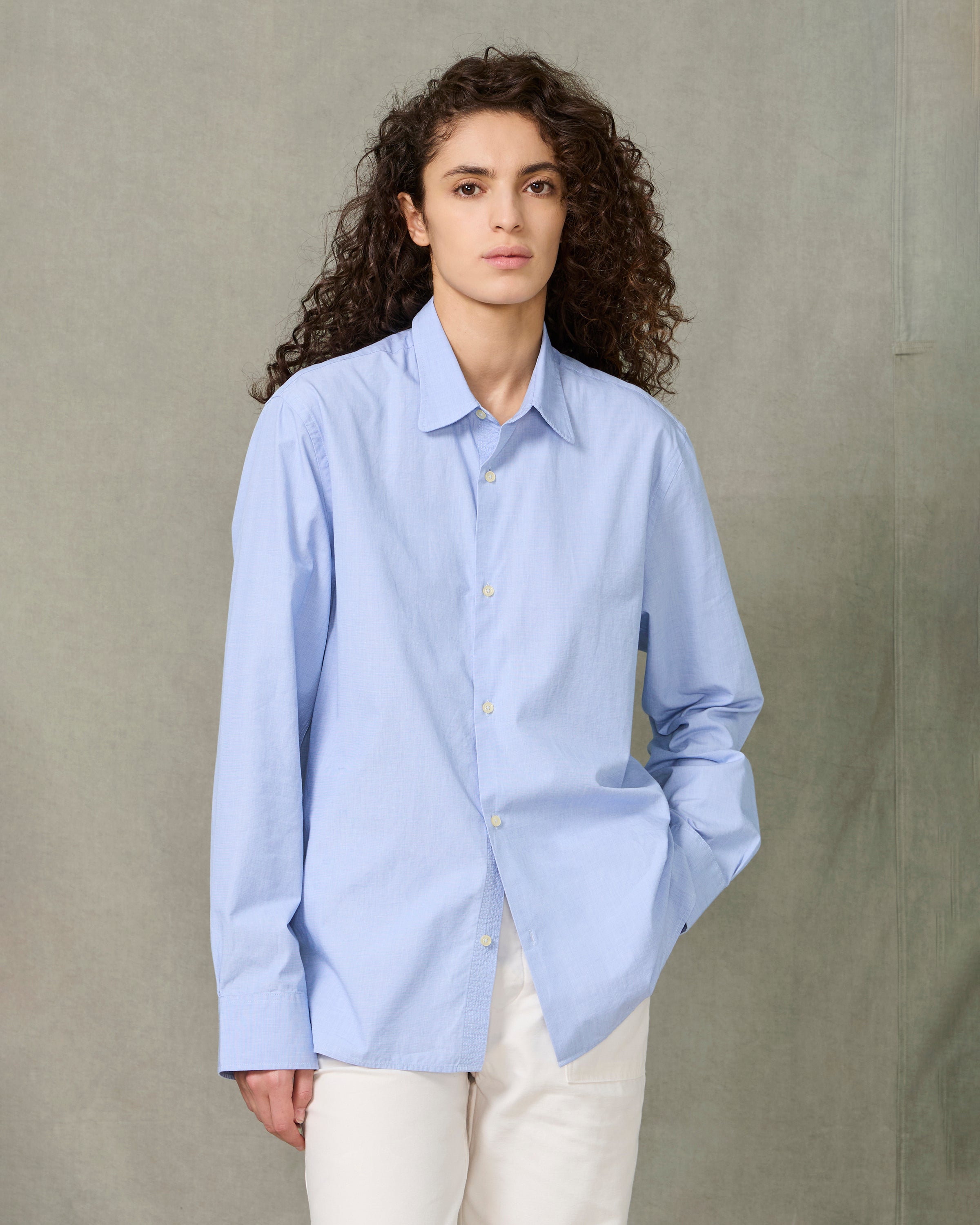 Soft collar shirt italian cotton poplin – Officine Générale