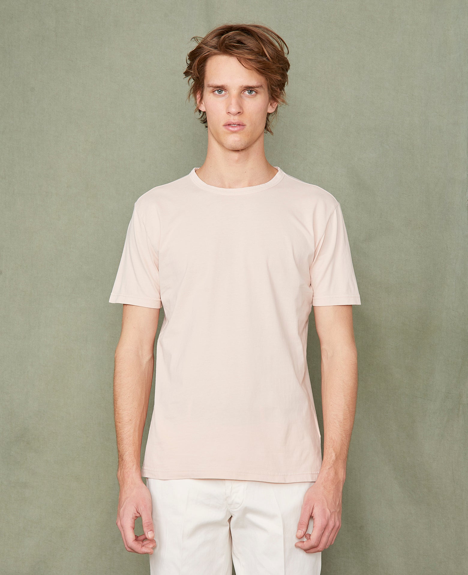 Pale pink v neck best sale t shirt