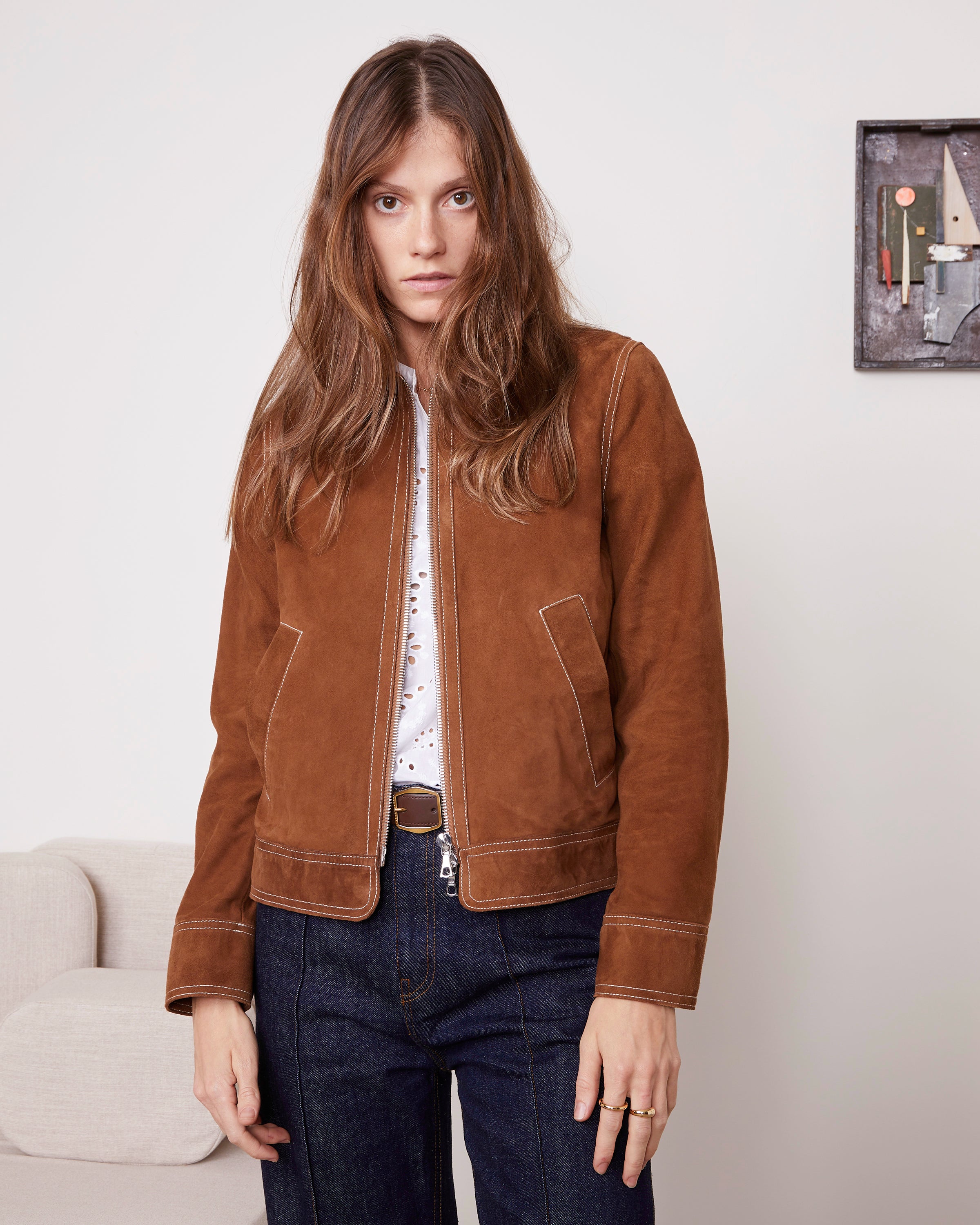 Maicah jacket italian goat suede leather – Officine Générale