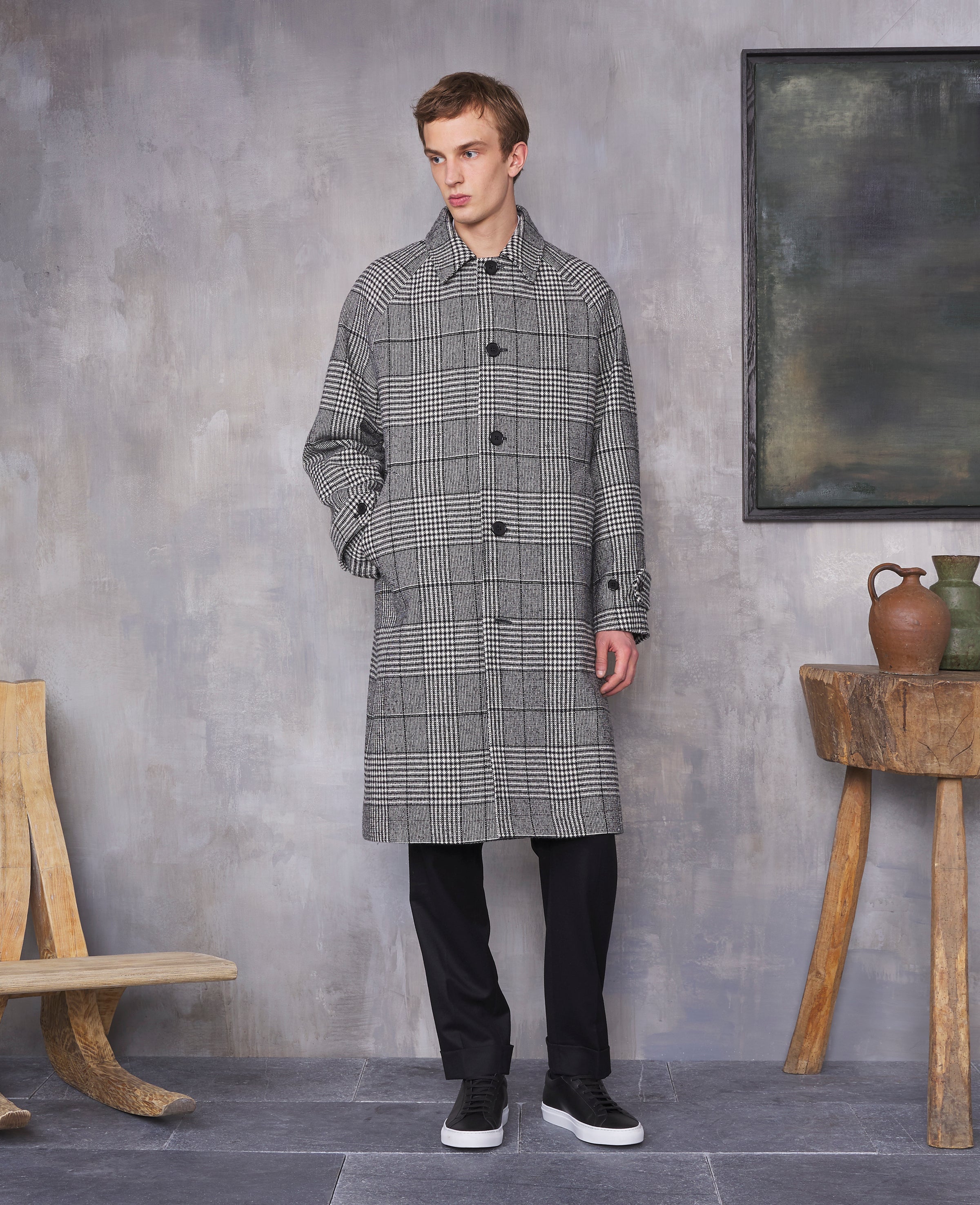 Hudson coat italian prince of wales wool b – Officine Générale