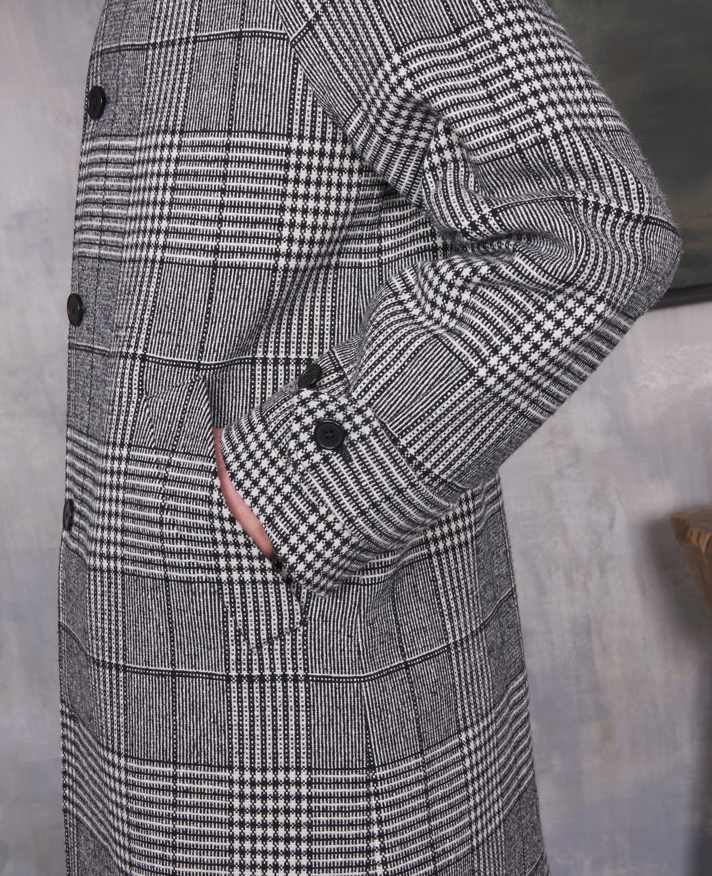 Hudson coat italian prince of wales wool b – Officine Générale