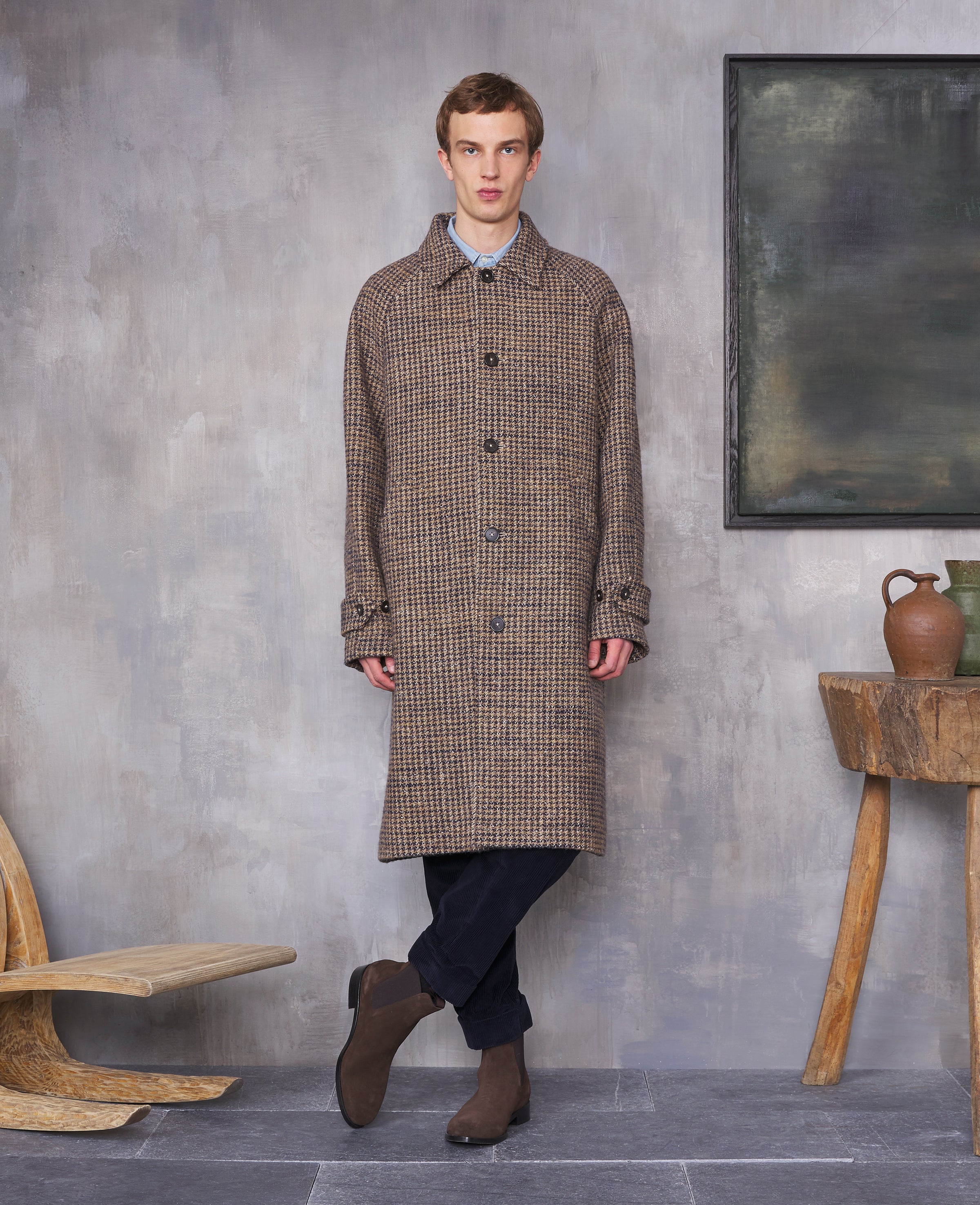 Hudson coat italian houndstooth wool blend – Officine Générale