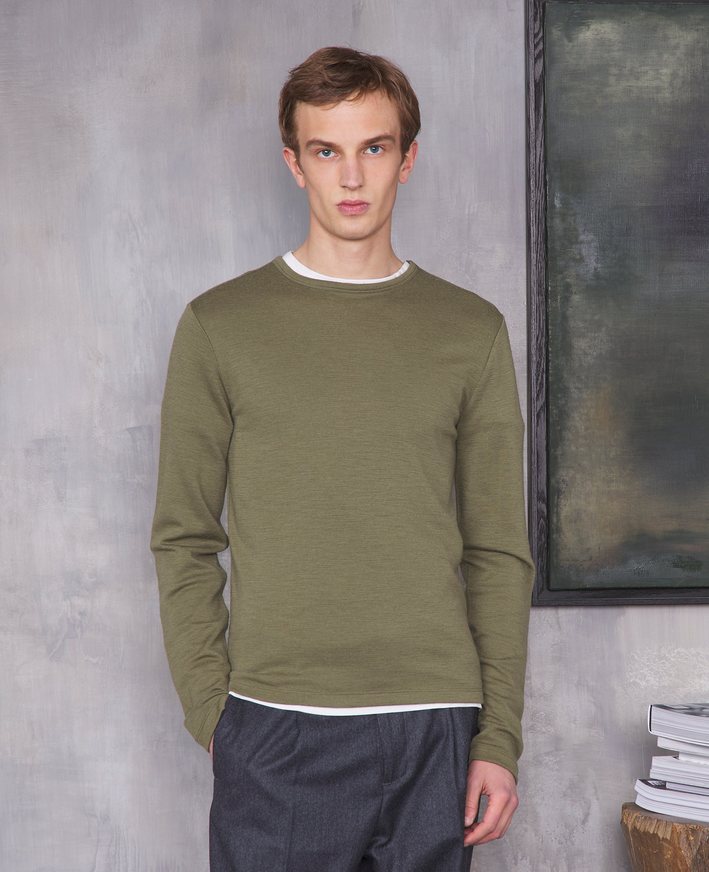 Long-sleeves tee-shirt double face felted wool – Officine Générale